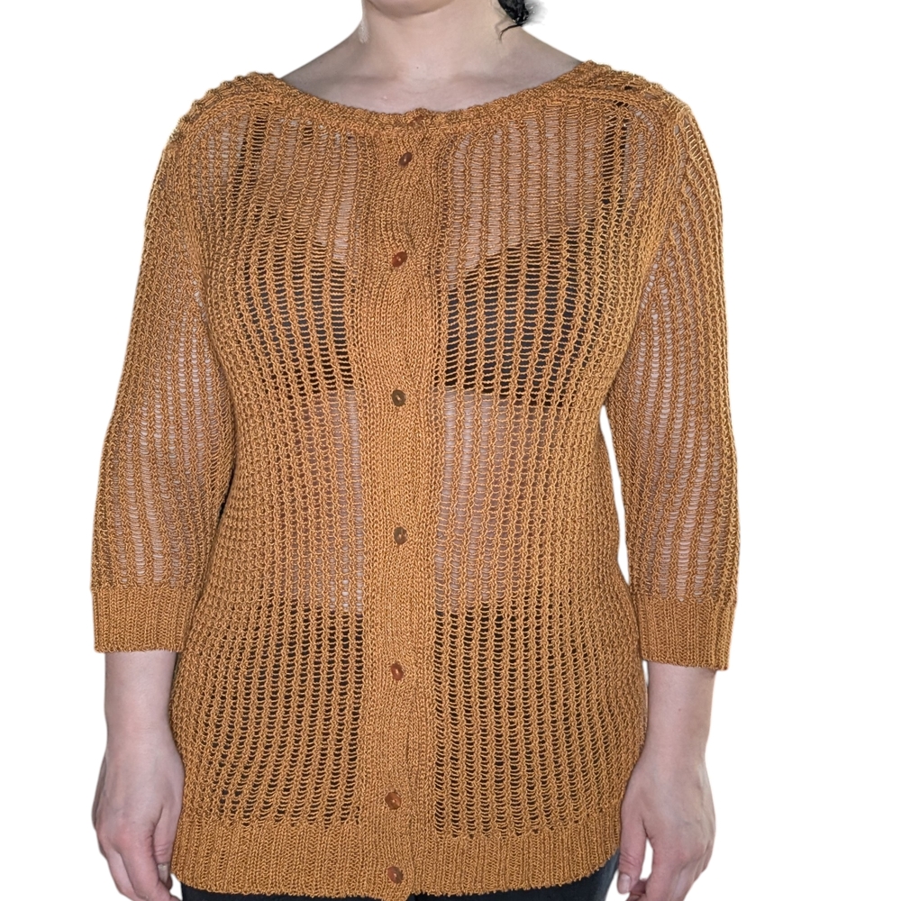 2/22$ Women's Open-Knit Sweater - Tan